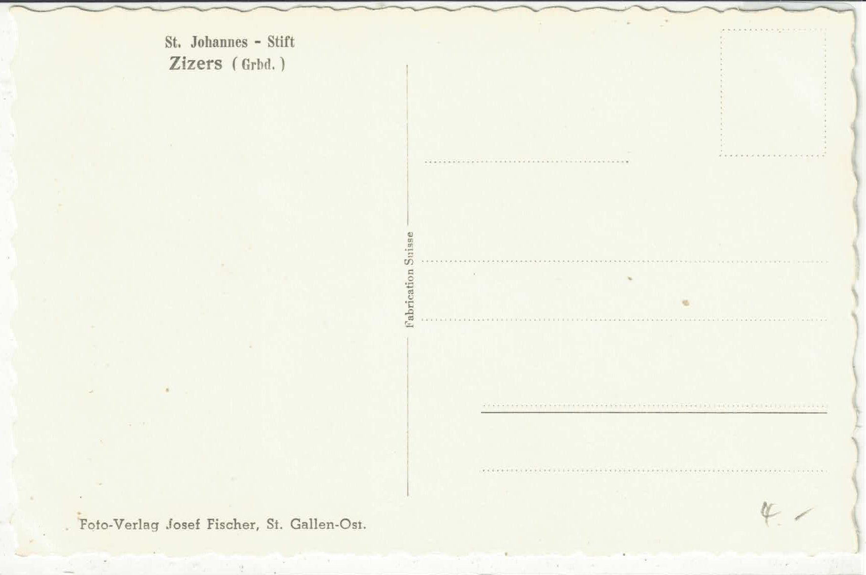 Cartoline postali: St. Johannes-Stift - Zizers – Usato da Ettingen venduto da Kartenplanet 1
