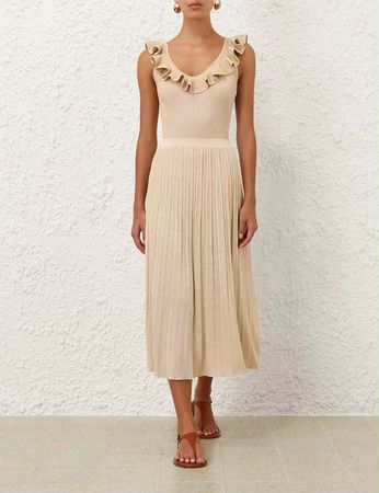Zimmermann Metallic in Gold Blouse & Skirt [Rrp $1150]
