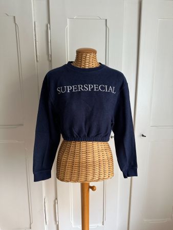 ZARA - cropped Sweatshirt dunkelblau S