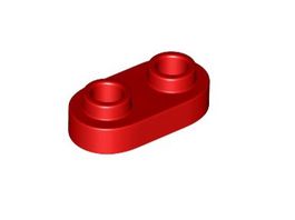 LEGO - 50x Red Plate, Round 1x2 Open Studs - 35480 - NEW