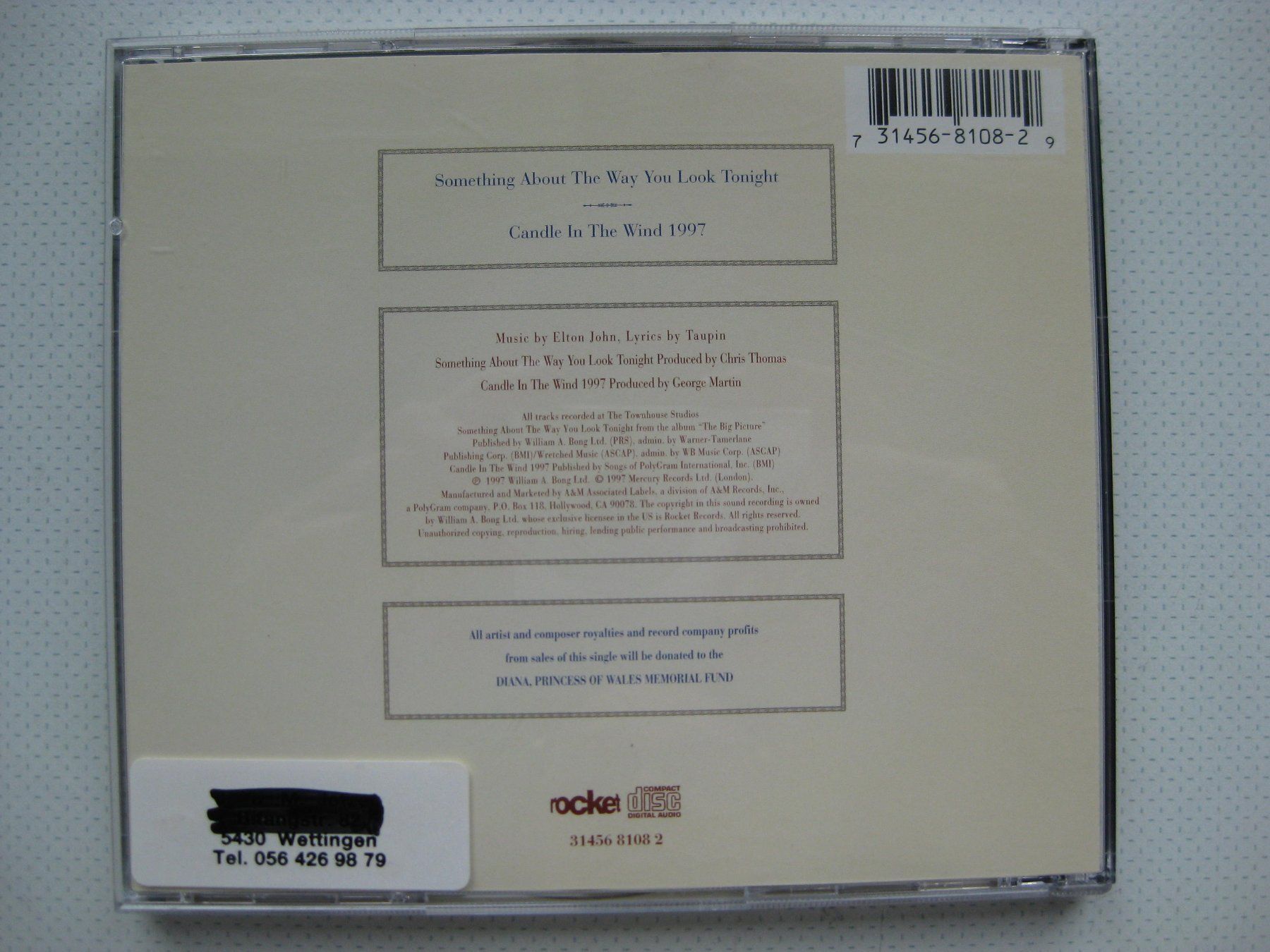 CDs: Elton John - Candle in the Wind 1997 CD Single – Gebraucht aus Wettingen von Licht08 1