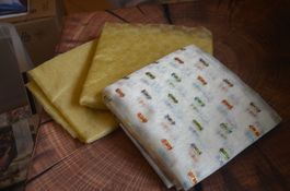 3 STUCK STOFF RESTE ORGANZA - CM 140X100+200X110+130X60