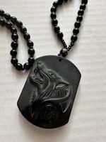 Kette Wolf Vulkanglas 60cm