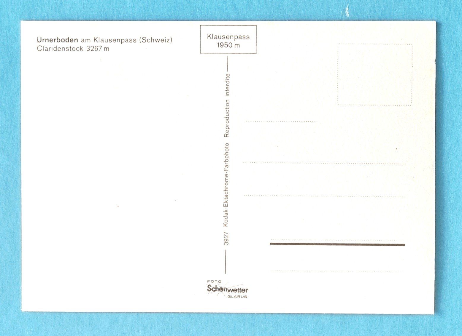 Cartoline postali: Urnerboden - Klausenstrasse - Postauto – Usato da Rothrist venduto da RROENK 1