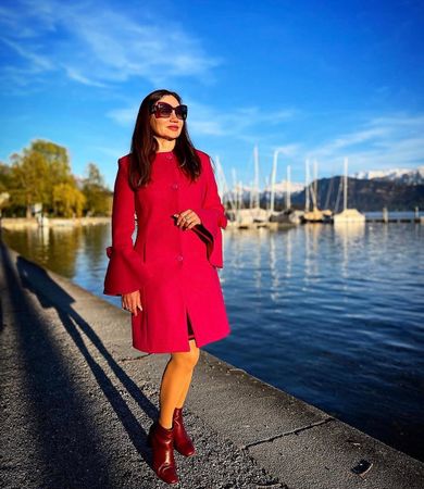 Damen Mantel Pink Grösse XS Trichterärmel guter Zustand
