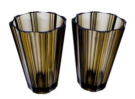 2 vases Vases gris-ambré Vasen Bernsteingrau Art Deco Style