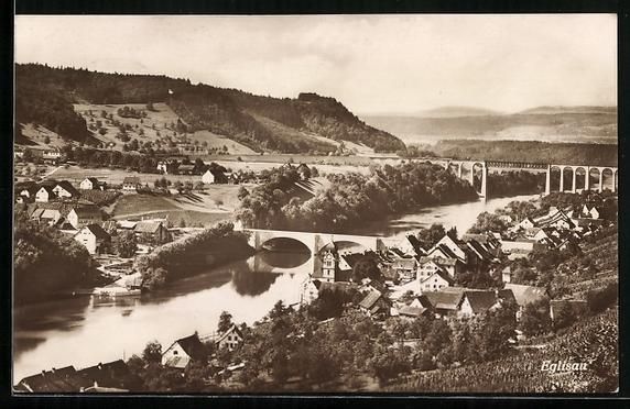 Cartoline postali: AK Eglisau, Teilansicht mit Brücke – Usato da Berlin venduto da bartko-reher