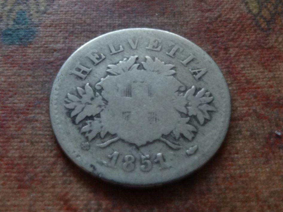 Tutti le monete: 20 Rp. 1851 – Usato da Romanel-sur-Lausanne venduto da Swift13
