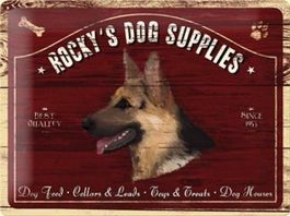 Blechschild - Rocky´s Dog Supplies