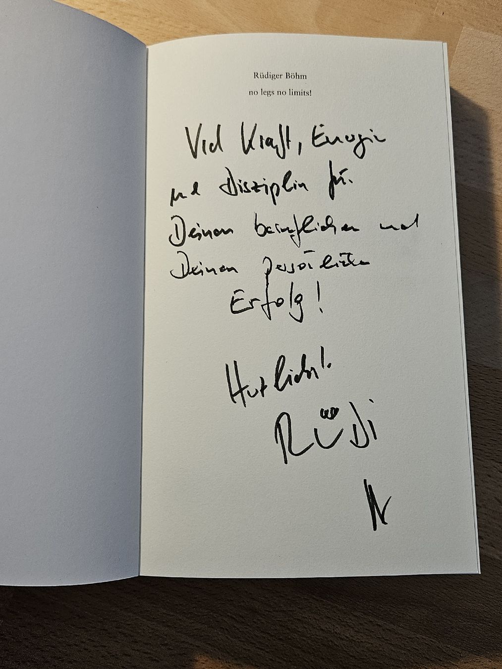 Bücher: Signiertes Buch "No Legs No Limits" Rüdiger Böhm – Neu (gemäss Beschreibung) aus Givisiez von TheSparkTimeStore 2
