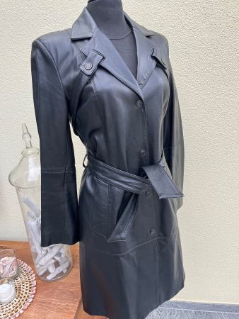 Top Ledermantel Claude Montana blu Gr. 36