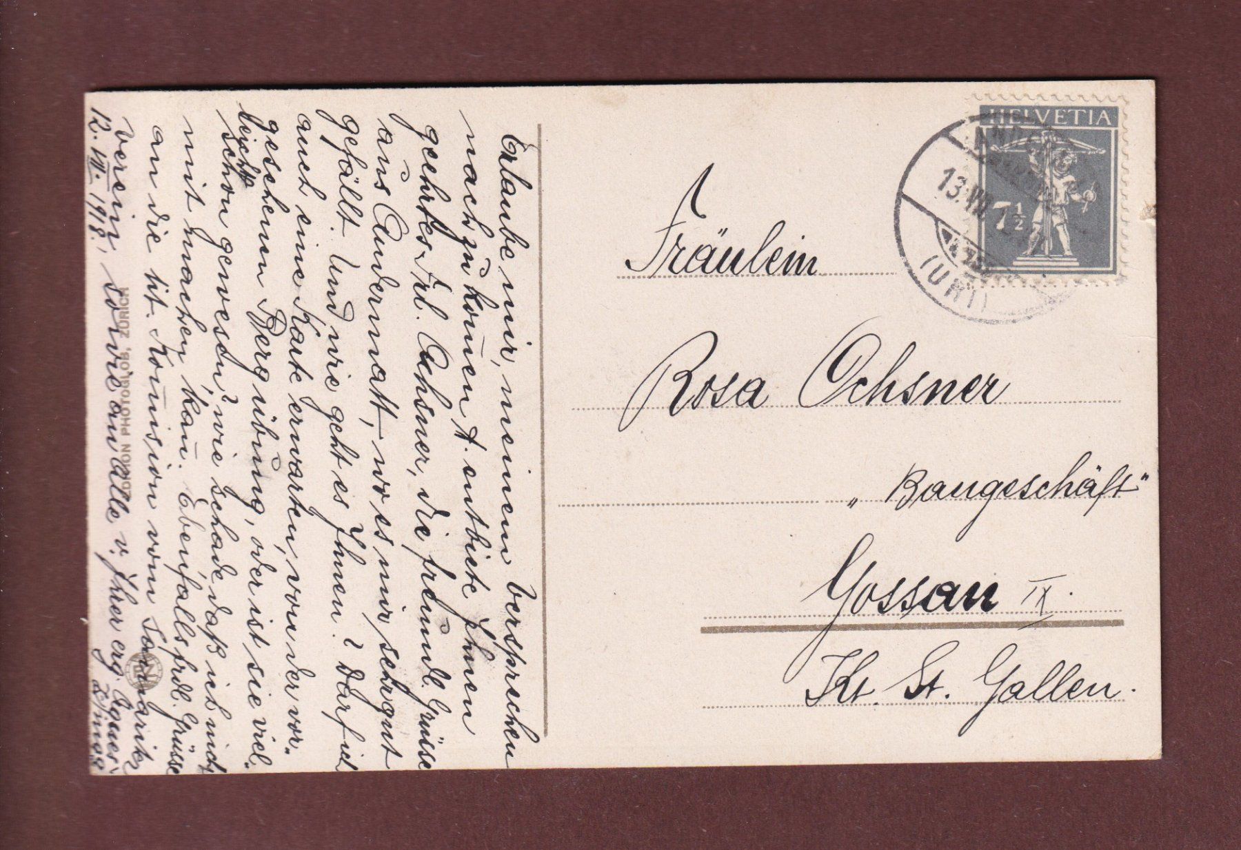 Cartoline postali: GOTTHARD-ROUTE - Vogelschau - 1918 – Usato da Pully venduto da nicecards-shop 1