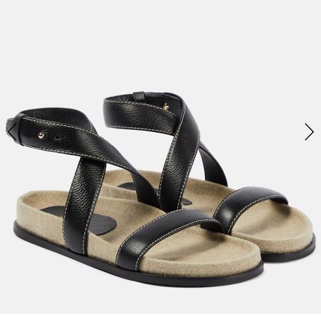 Ledersandalen von Toteme, schwarz, Grösse 38, neu