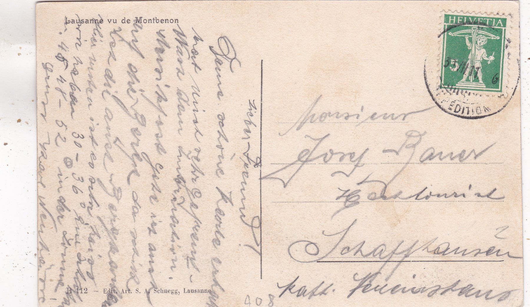 Cartoline postali: Lausanne vu de Montbenon 1911 – Usato da Herisau venduto da Lisegrat2008 1