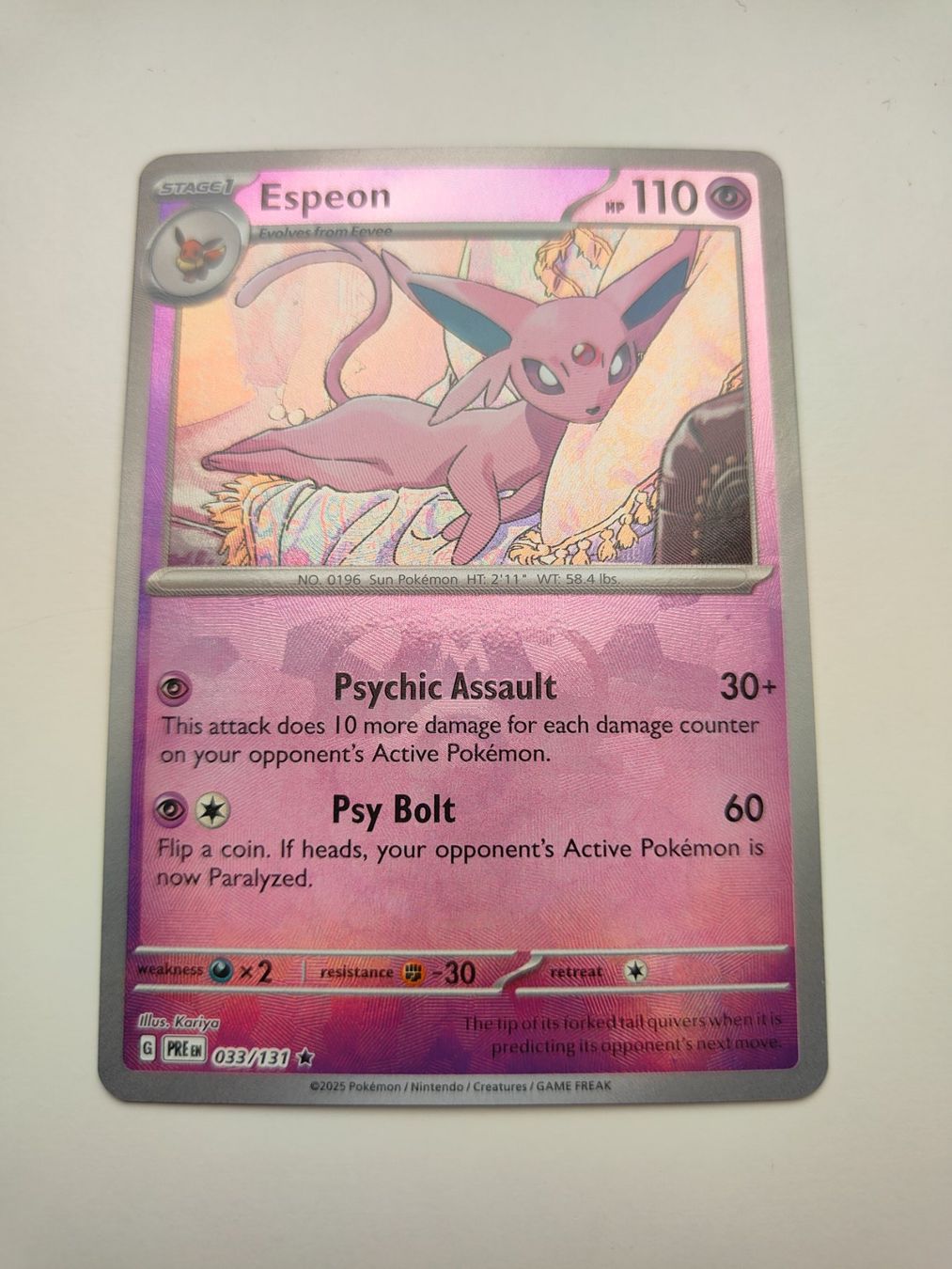 Pokémon Carte collezionabili: Pokemon Espeon Master Ball Prismatic Evolution Eevee – Usato da Thalwil venduto da FigurenFreunde