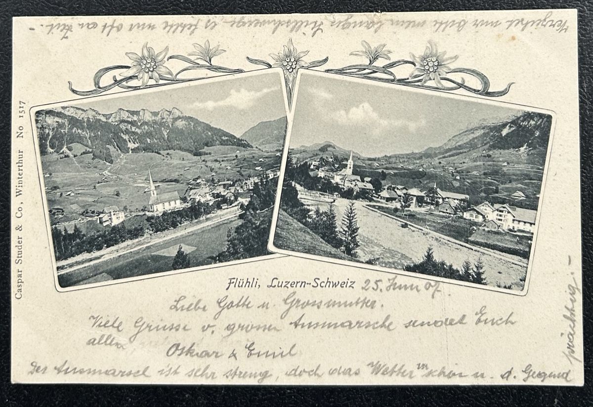 Cartoline postali: AK Flühli 1907 – Usato da Horw venduto da Tellbub