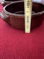Terrinen braun Keramik H 8cm D 19cm 2 Stk guter Zustand