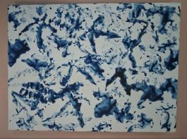 Gemälde " Blau Weiss " handmade 30×40×4