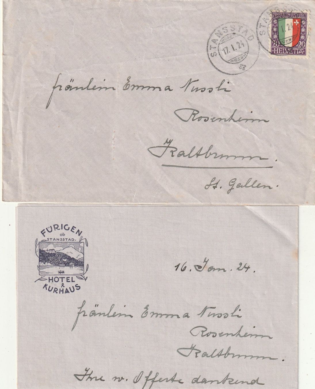 Alle Briefmarken: Brief mit Zu. Nr. J27 – Gebraucht aus Rorschacherberg von fratovi2