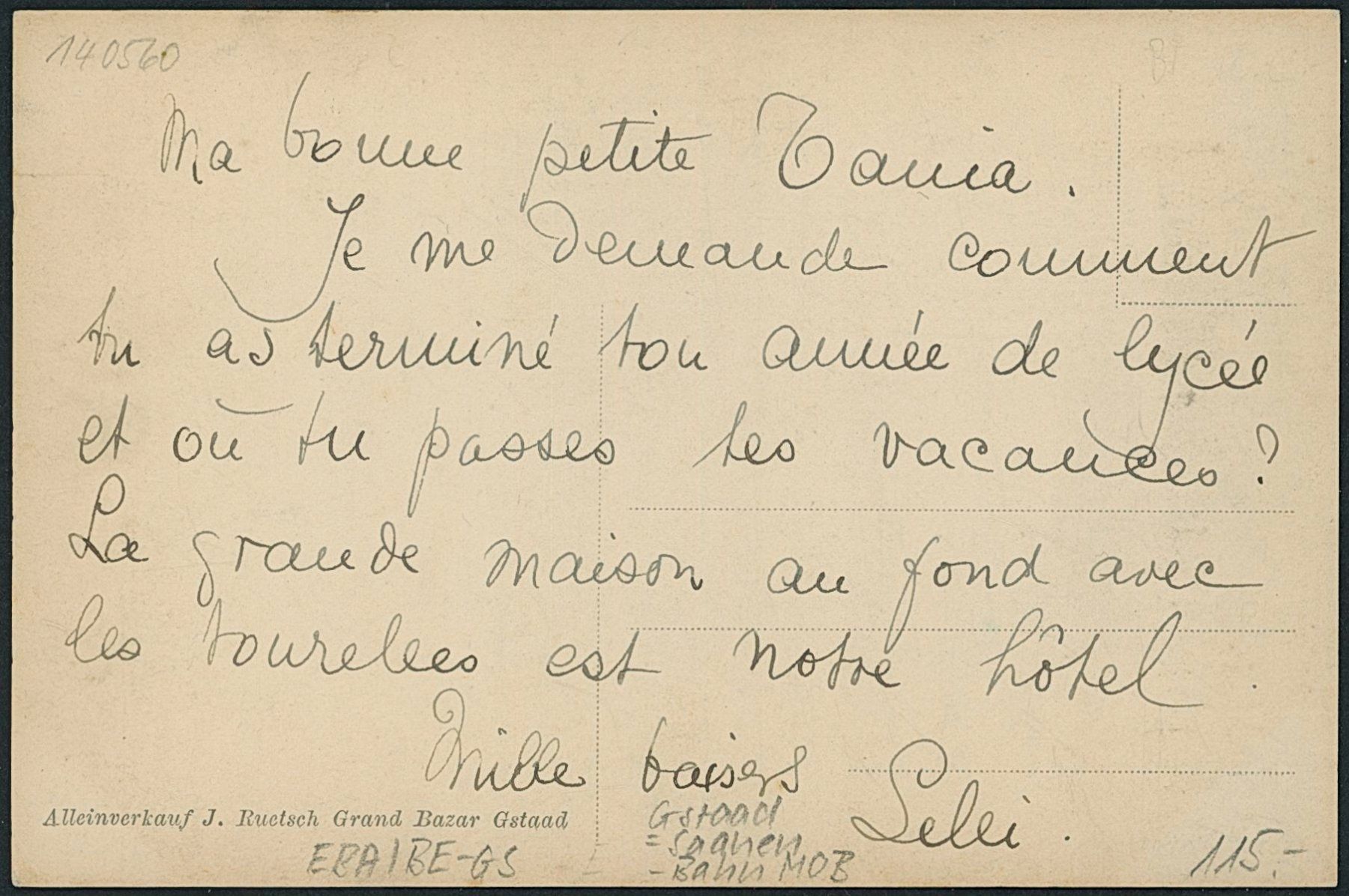 Cartoline postali: BE Gstaad - Bahn MOB - Saanen – Nuovo (secondo la descrizione) da Schindellegi venduto da Jonathan77 1
