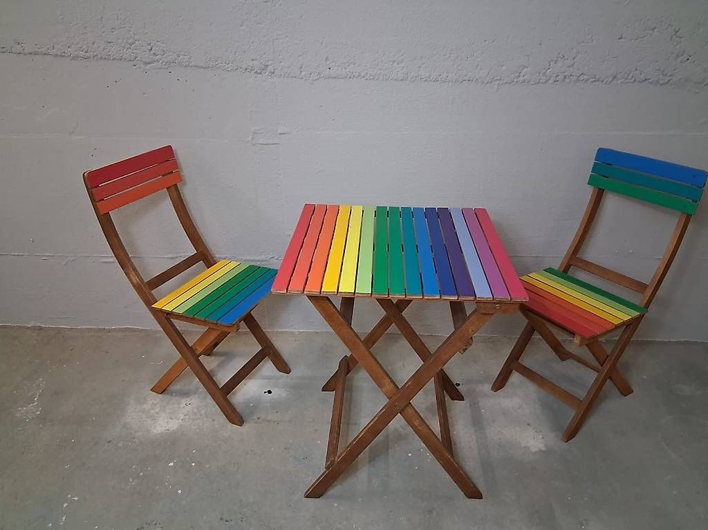 Set di tavolo e panche: Gartentisch mit zwei Stühlen - Upcyclet – Usato da Worb venduto da BeNa_vr79