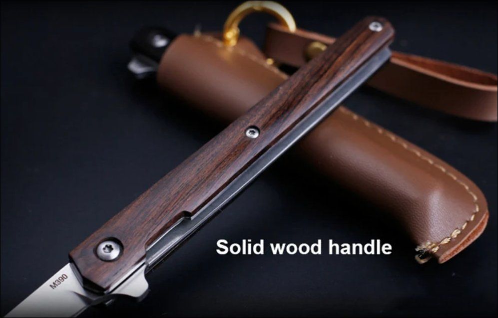 Coltelli tascabile: Taschenmesser gebogene Klinge, Lederetui – Nuovo e nell'imballaggio originale da Burgdorf venduto da XJ6 2
