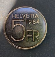 Münze Schweiz 5 Franken 1984, Auguste Piccard