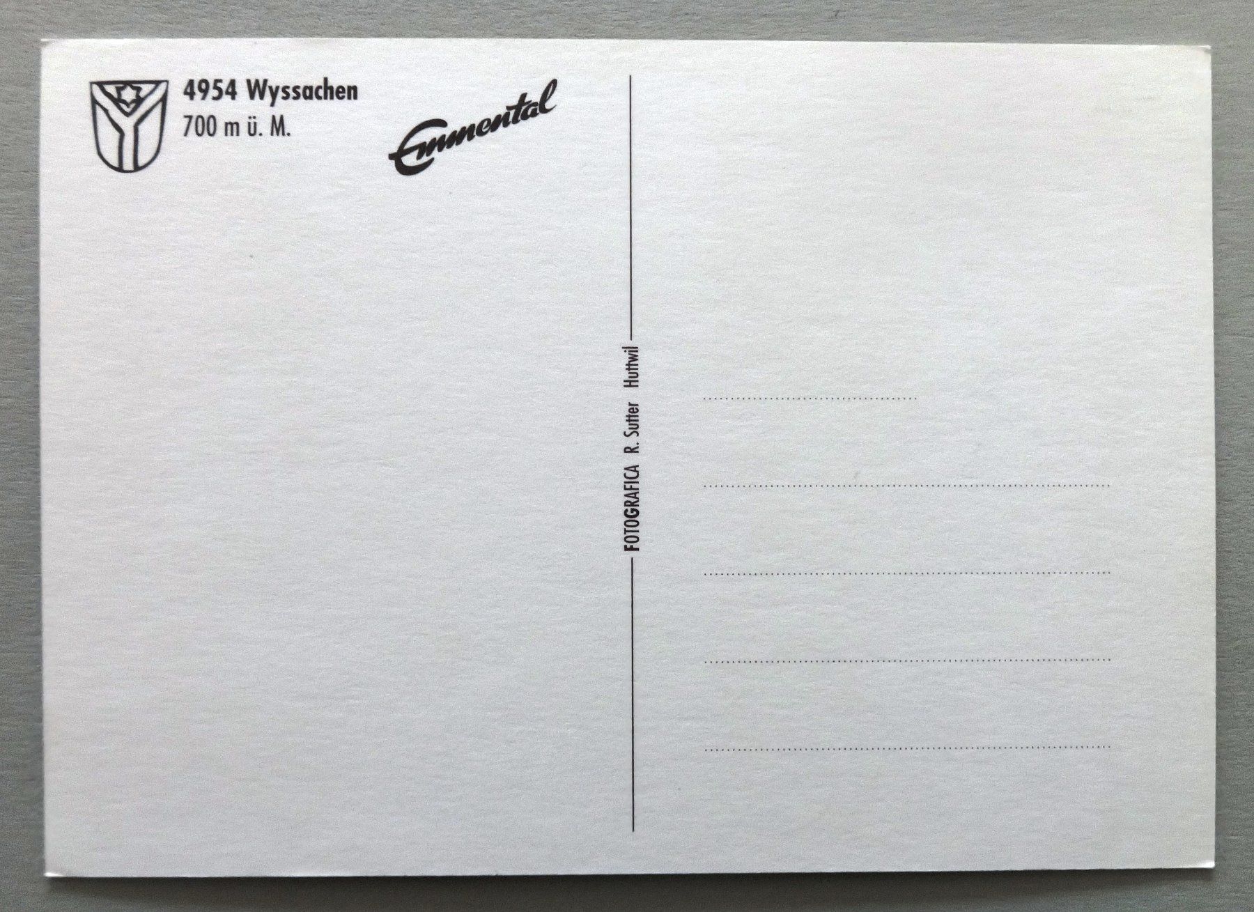 Cartoline postali: Wyssachen,  700 m ü.M., Emmental – Usato da Fétigny venduto da Billy2miny 1