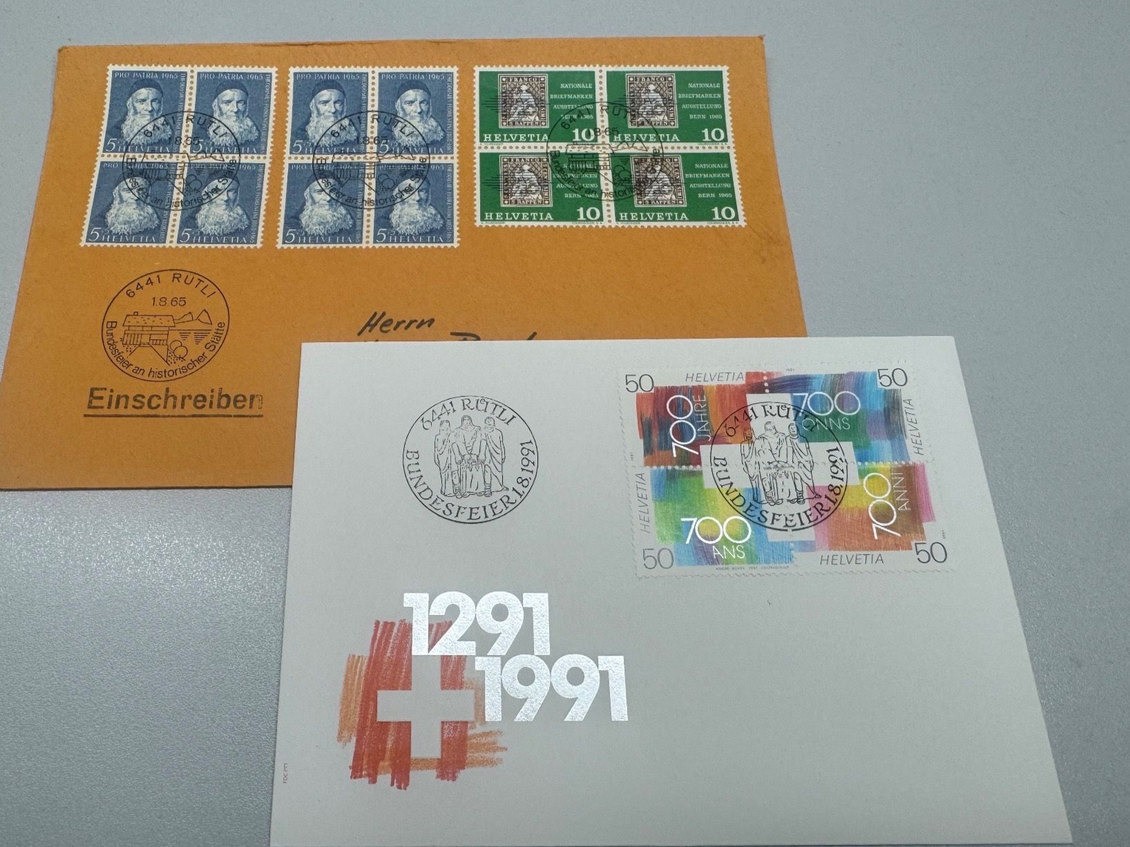 Tutti i francobolli: Briefe mit Rütli-Stempel 1.8.65+1.8.91, Spez.Couvert – Usato da Bassersdorf venduto da Emilio0