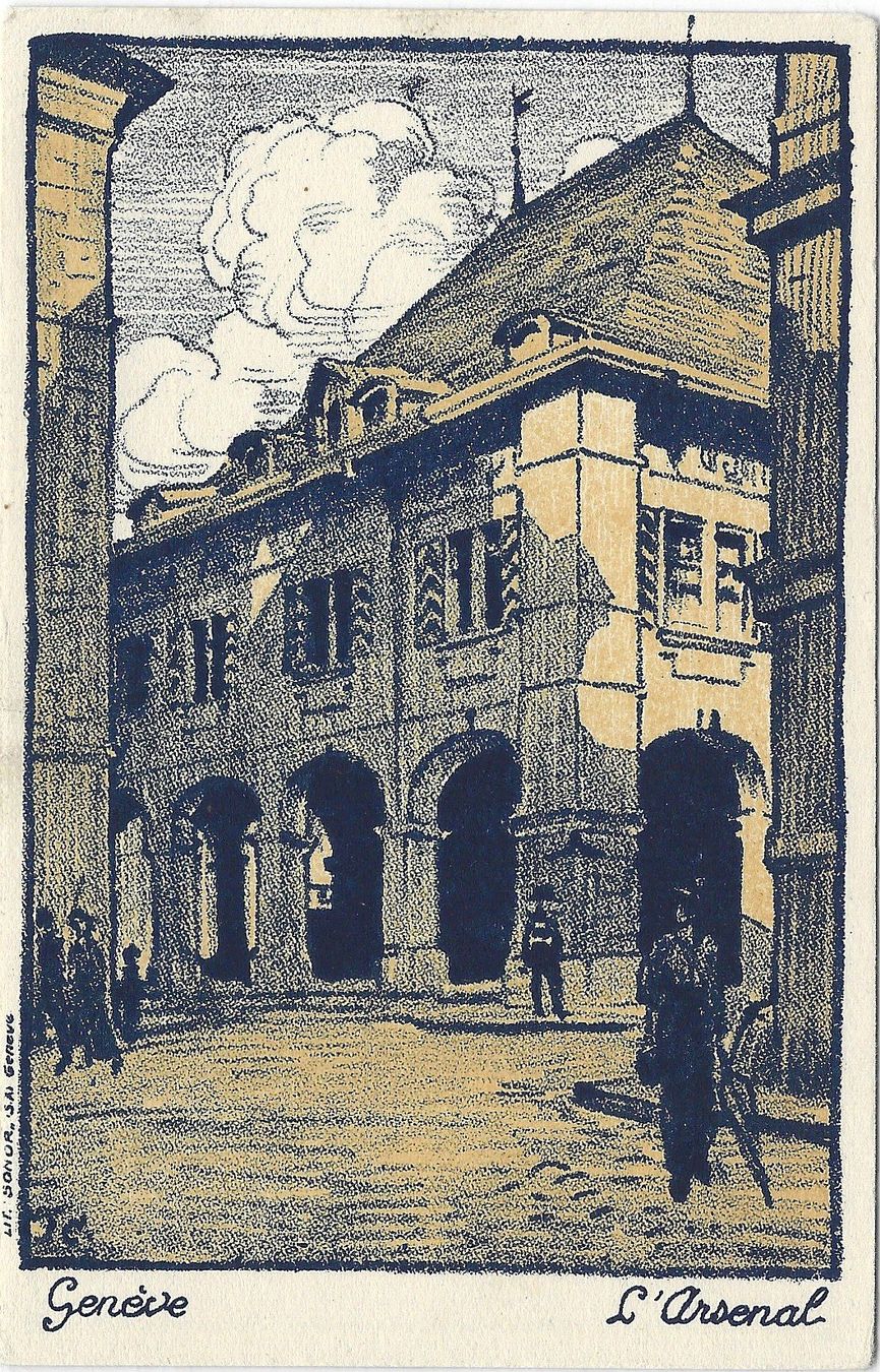Cartoline postali: 5 Künstler-Postkarten  von  Genf – Usato da Bütschwil venduto da Jackson1A
