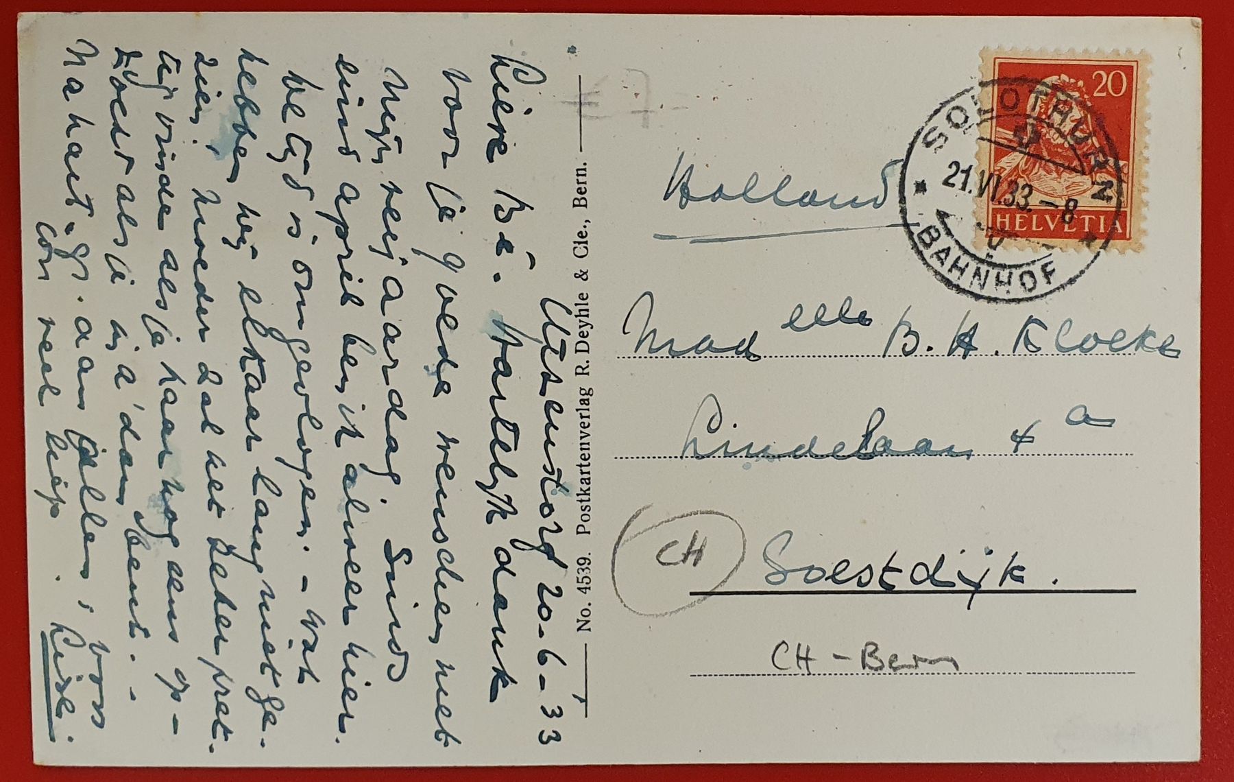 Ansichtskarten: Utzenstorf 1933 - Kirche, belebt mit Kinder – Gebraucht aus Kreuzlingen von Rschweiz1 1