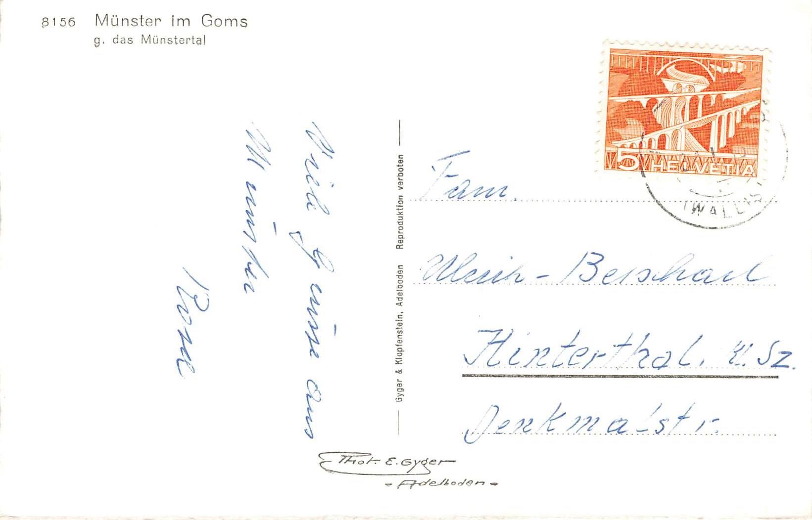 Cartes postales: Münster im Goms – D'occasion à Biasca par Blenio71 1