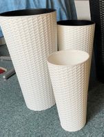 3 Pflanzkübel Rattanoptik weiss gebraucht