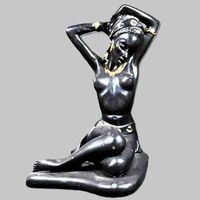🌍 Elegante Afrikanische Frauenfigur – Kunstvolle Statue! 🖤