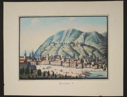 Locarno altkolorierter Aquatinta von Bernucca sehr selten