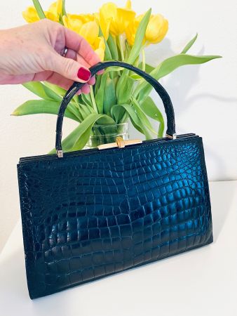 Vintage Kroko Leder Handtasche - Top!