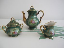 Vintage Bavaria Waldershof Mokka-Set, Modell 54, handbemalt