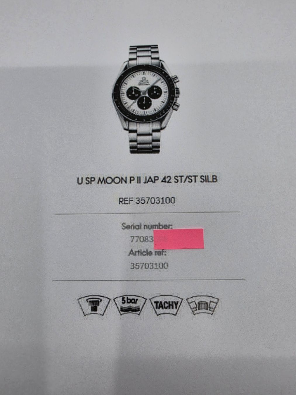 Omega Orologi: Omega Speedmaster Professional Moonwatch Original Mitsukoshi – Nuovo (secondo la descrizione) da Luzern venduto da aveno 6