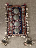 Ancien Textile Artisanal Banjara Inde Broderie Shisha Cauris