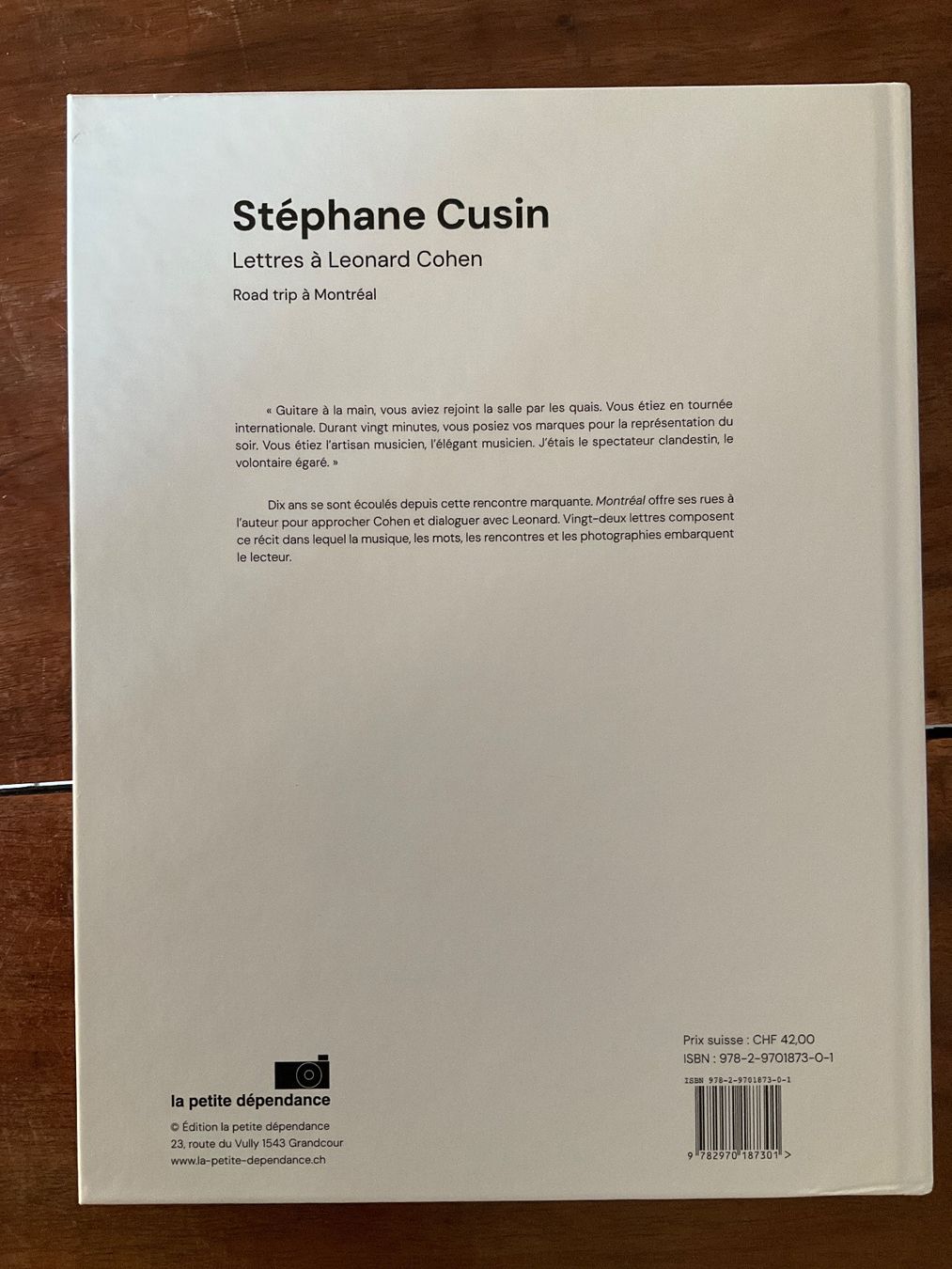 Libri: Stéphane Cusin Lettres à Leonard Cohen signé – Usato da Avenches venduto da Lactobacille 4