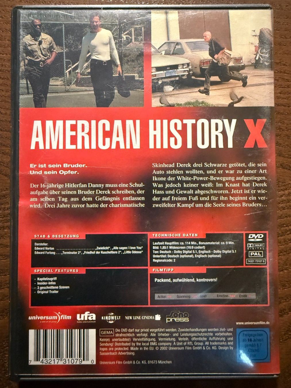 Tutti i DVDs: American History X – Usato da Zürich venduto da FilmFreunde 1