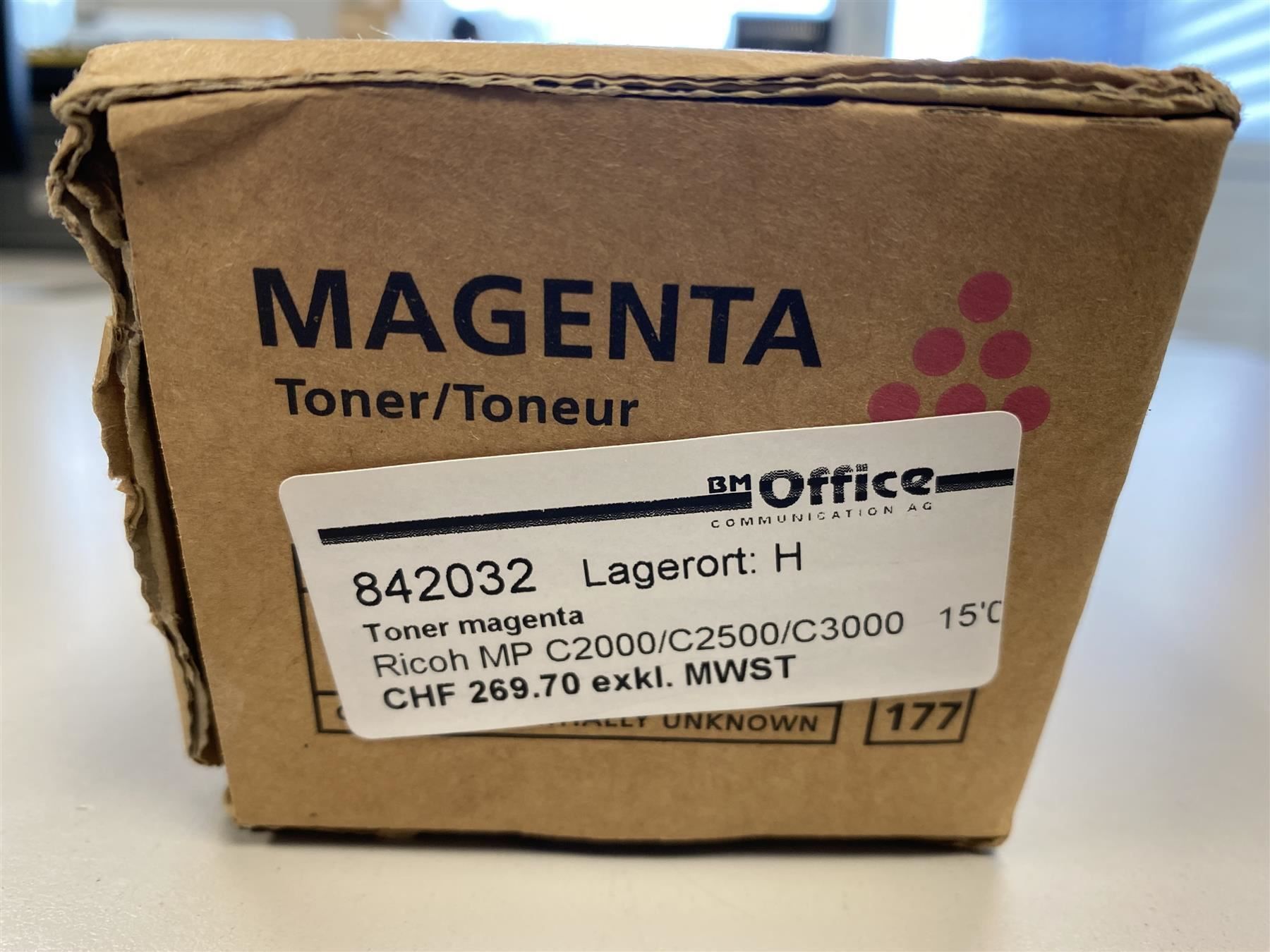 Ricoh Fotocopiatrici: Toner RICOH Mgta -  MP C2000-C2500-C3000 – Nuovo e nell'imballaggio originale da Wängi venduto da Bmo 2