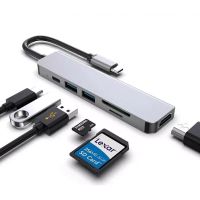 USB C Hub 6 in 1 HDMI 4K USB 3.0 Micro SD TV Macbook Laptop