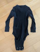 Lindex Langarm Gerippter Body, Schwarz, Gr. 86 (12-18M)