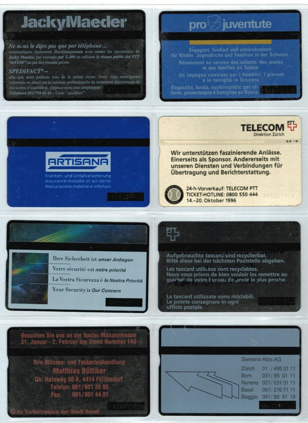 Schede telefoniche: 8 Taxcards – Usato da Winterthur venduto da Grap75 1