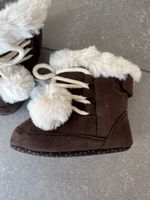 Winter Baby Boots size 6-12M Brown Faux Fur Pom Pom Cute!