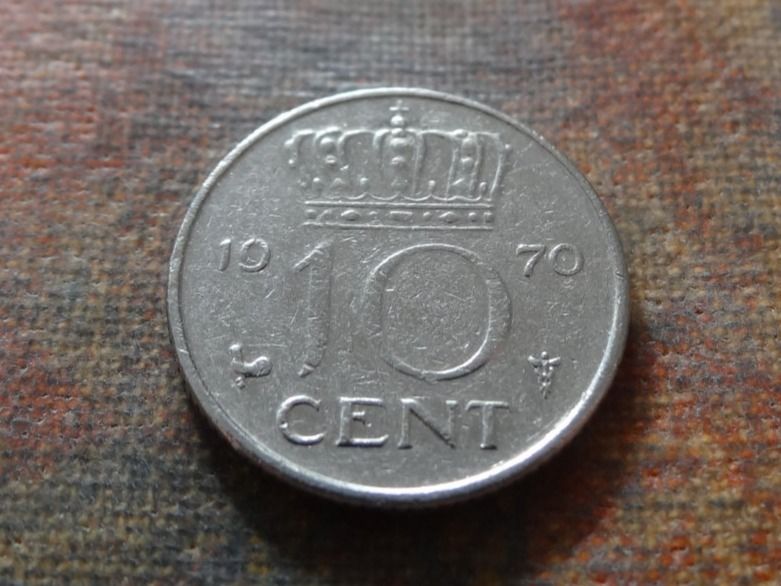 Alle Münzen: PAYS-BAS  Nederland  10  Cent  1970 – Gebraucht aus Romanel-sur-Lausanne von Swift13