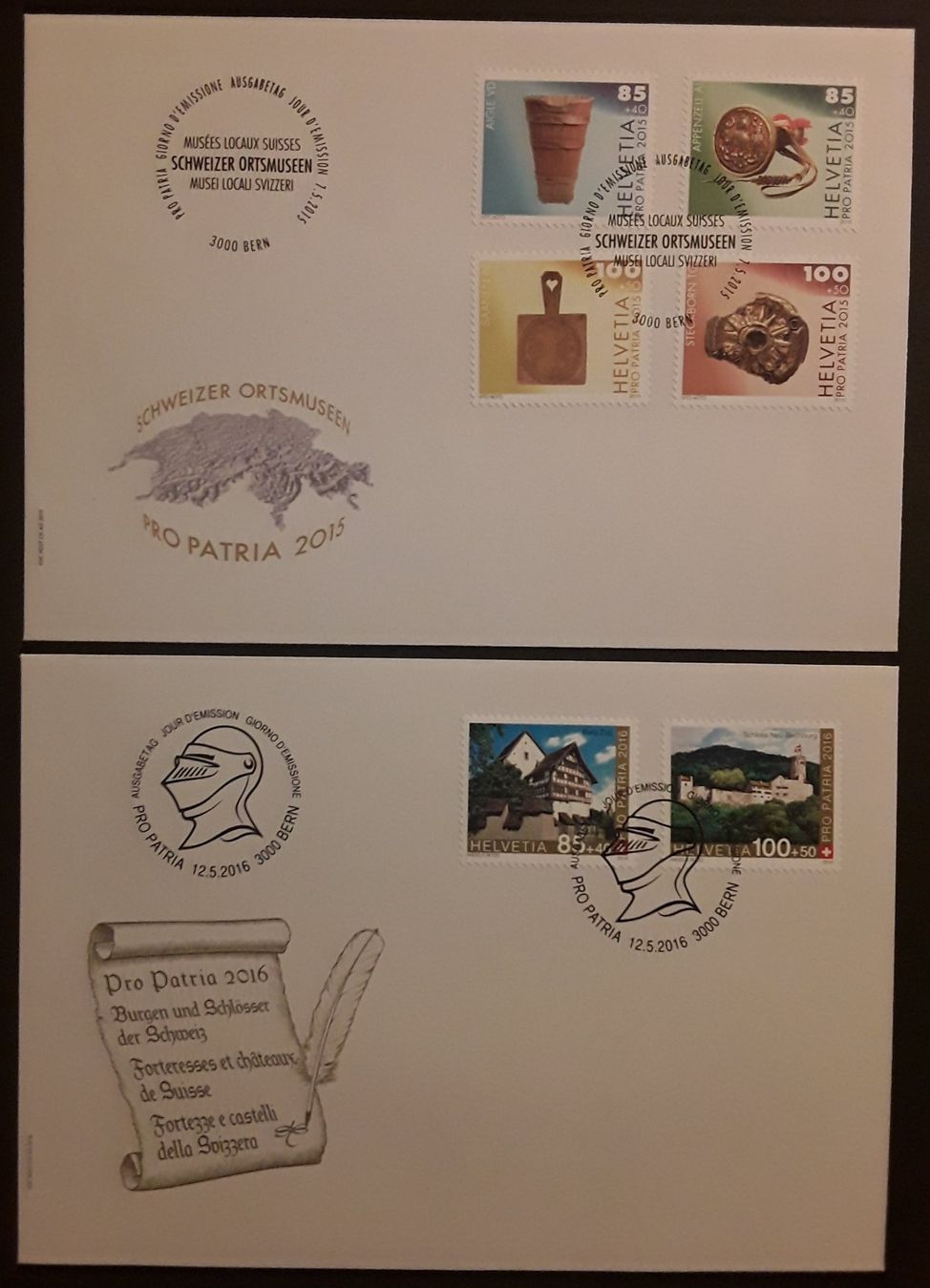 Tutti i francobolli: 2013-2017: Pro Patria 5  FDC ungelaufen – Usato da Walperswil venduto da Tcheidi 1