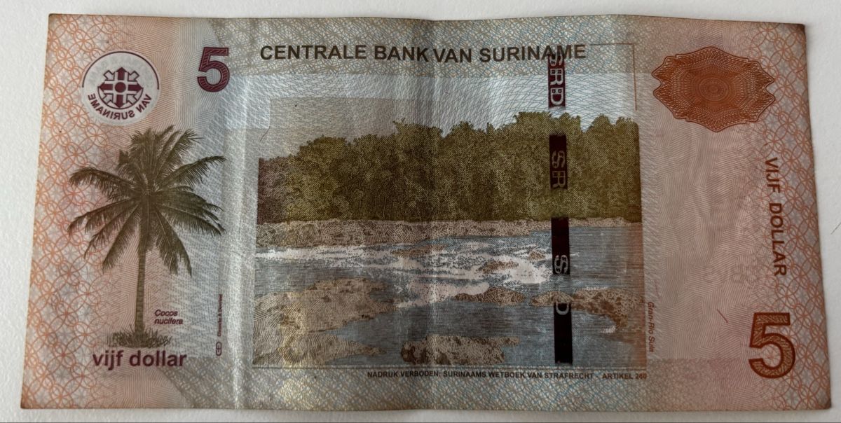 Banconote: Suriname 5 Dollars 2012 – Usato da Algetshausen venduto da Carrhard 1