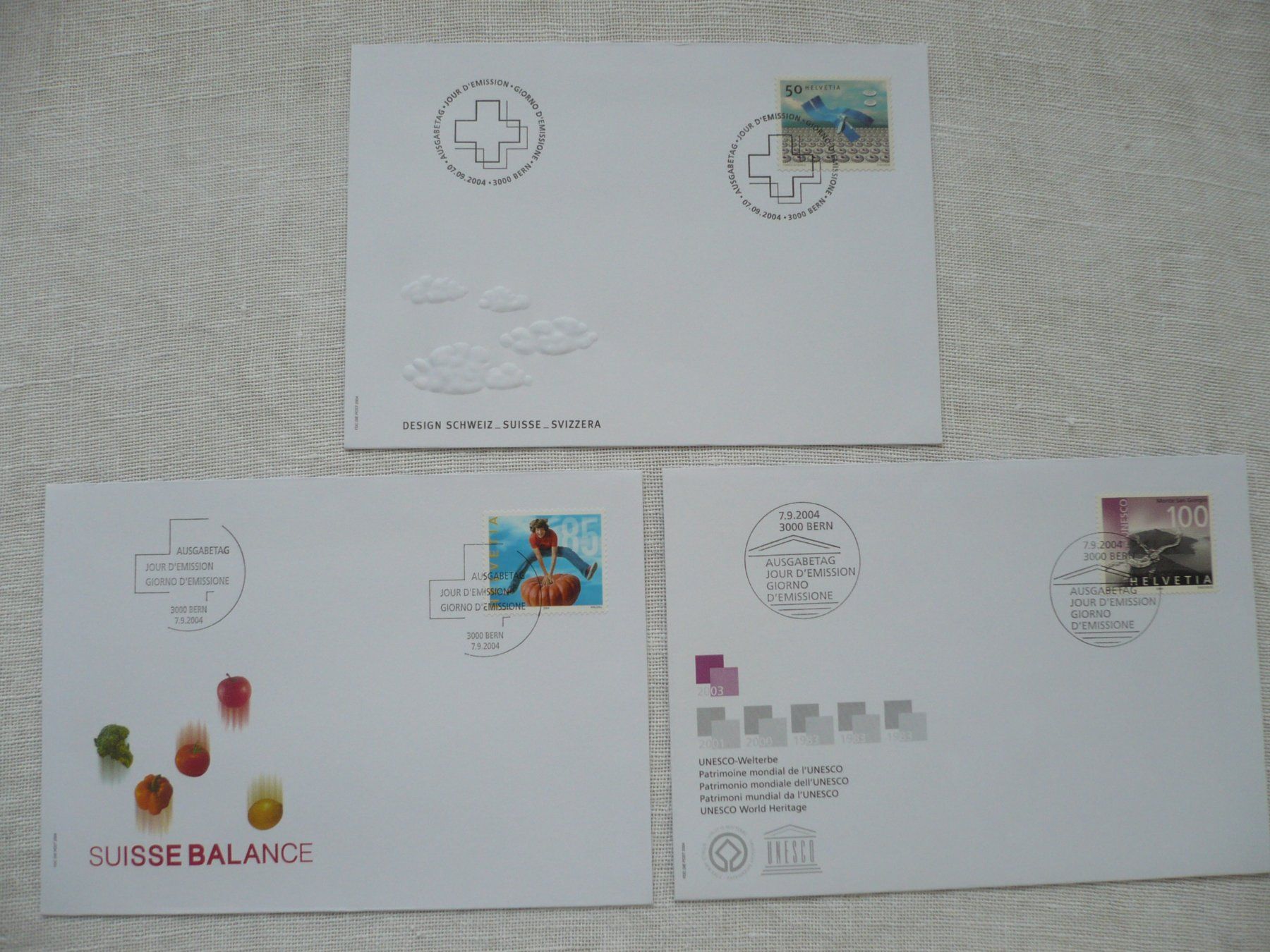 Alle Briefmarken: 2004 3 FDC SBK 1136 - 1138 – Gebraucht aus Zürich von saltandpepper008